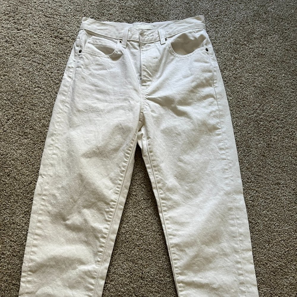 NEW) Uniqlo Boyfriend White Jeans Women